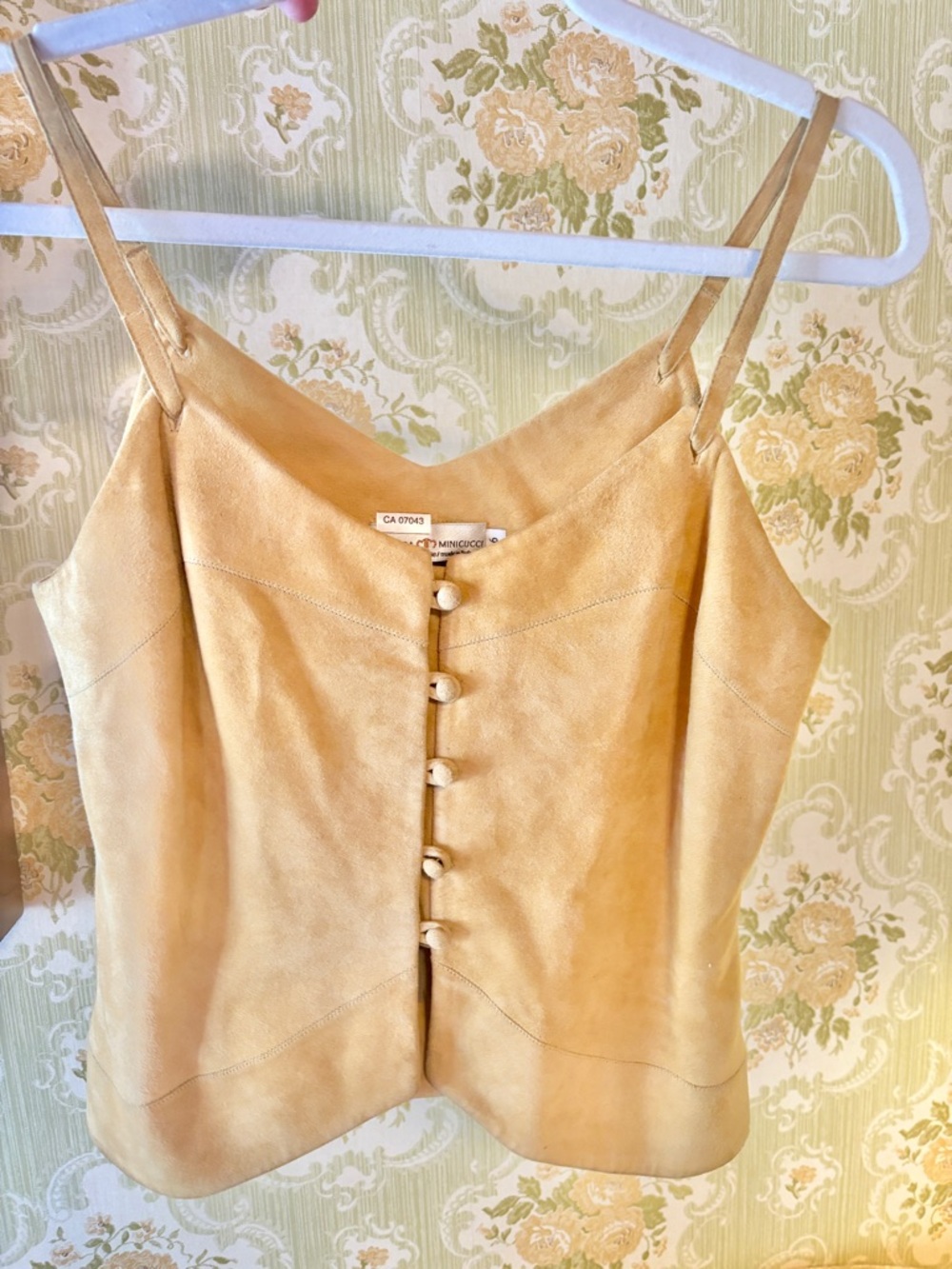 Marisa Minicucci Italian Suede Leather Tank Top Size 6